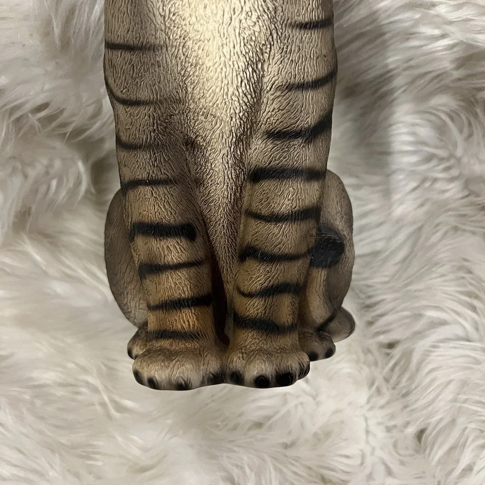 Vintage Harvey Knox Cat Statue‎ Figurine Gray Tabby Numbered Japan 12